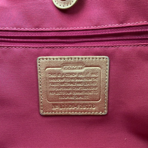 Coach Peyton Tattersall Plaid Cream Leather Tote - Picture 10 of 14